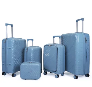 Wholesale 14/20/24/28inches Front Opening PP Luggage Sets Trolley Suitcase Travelling Bags Long Distance Travel Waterproof
