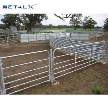 Metalx Galvanized Oval Rails Metal Au Permanent Sheep Yard Corral Steel ...