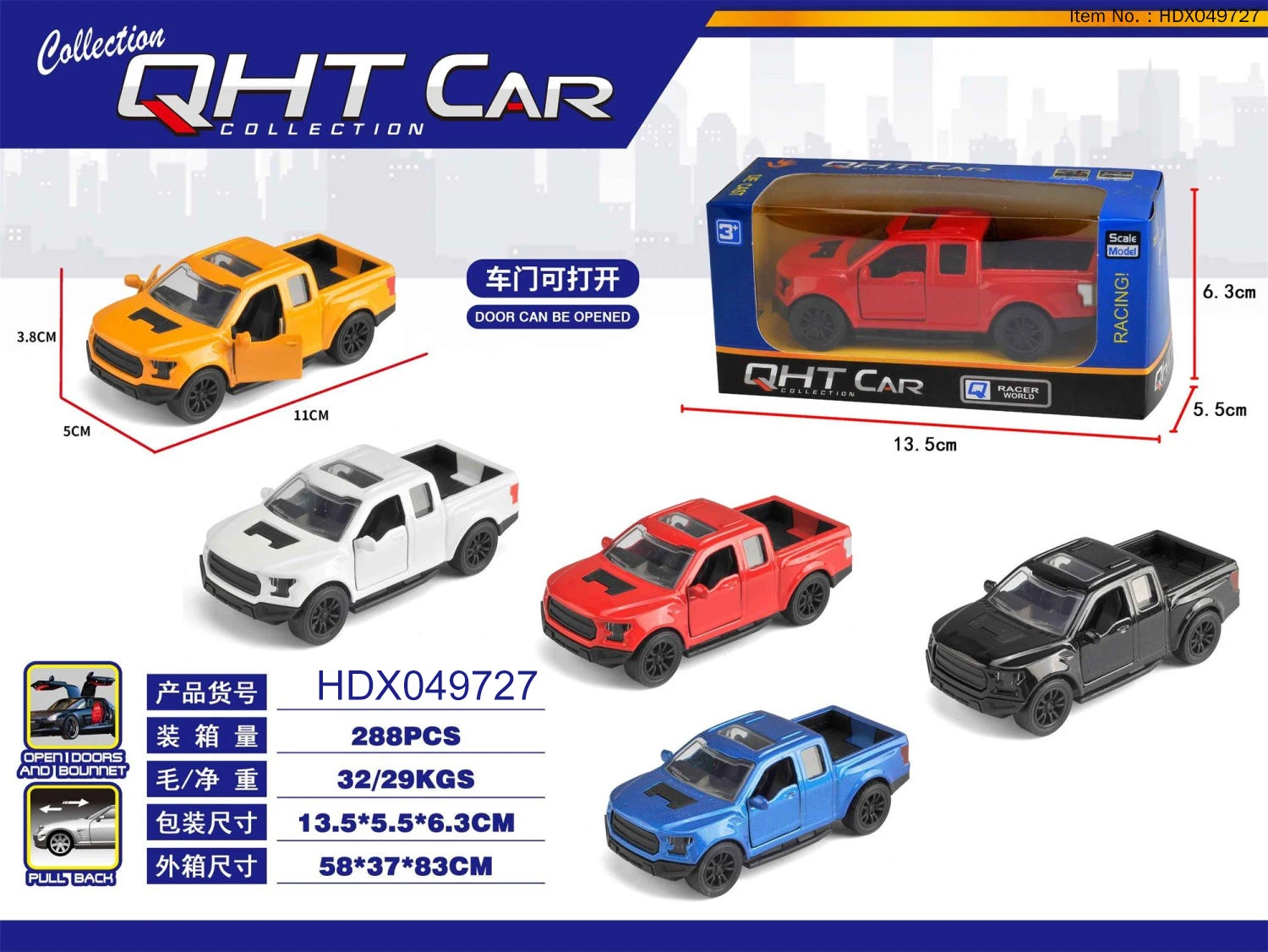 Customized 1:40 Scale Pull-Back Diecast Classic Car Opened Door Alloy Model Beetle Car Toys for Kids