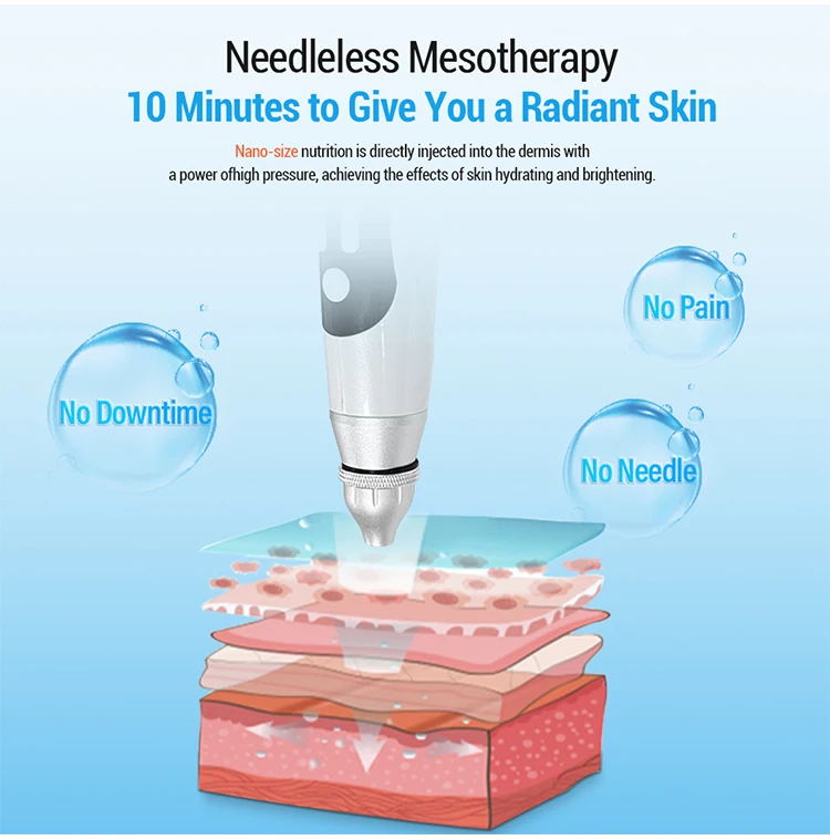 High Injection No Needle Mesotherapy Facial Machine Wrinkle Remover ...