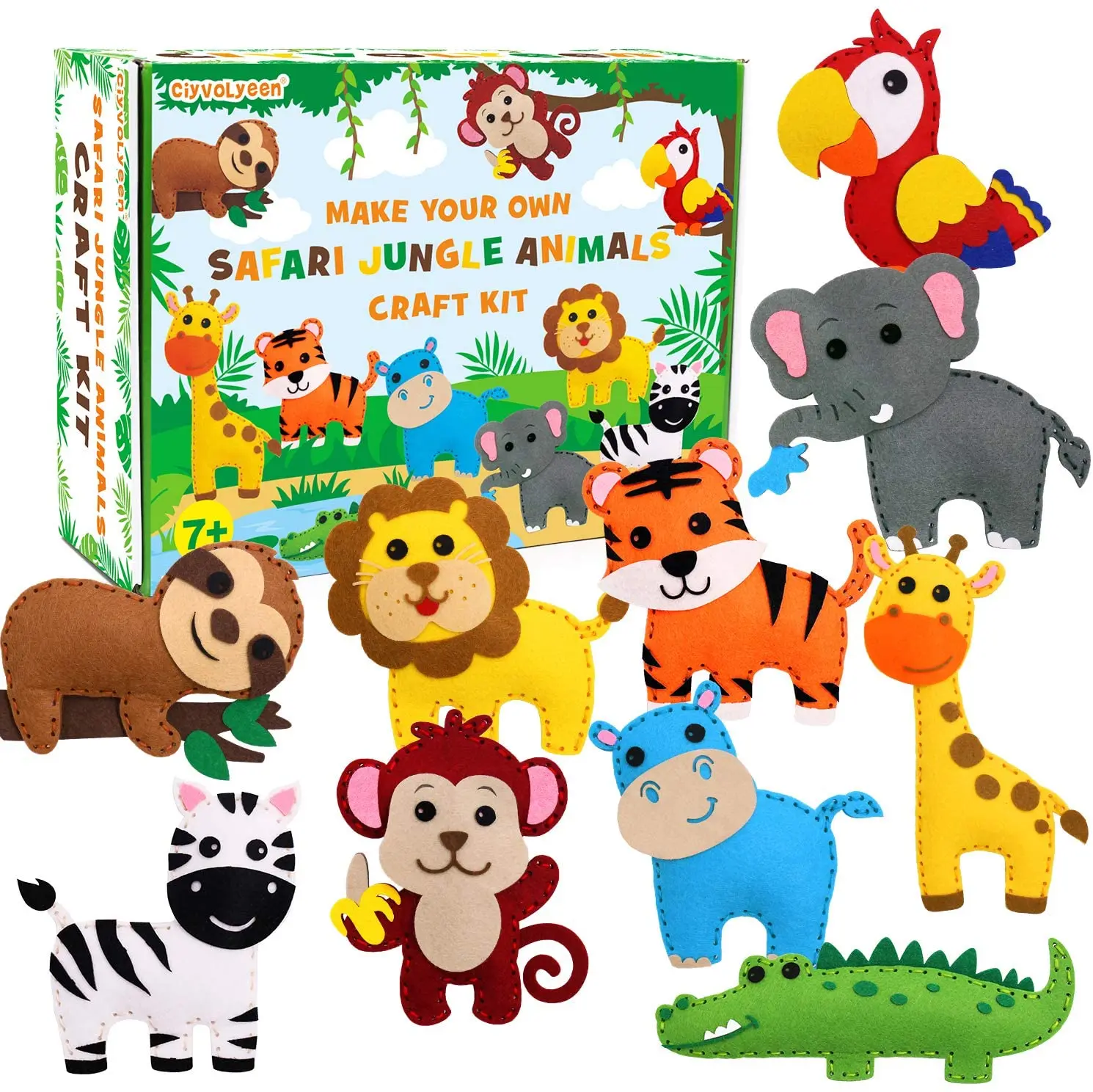 Educational Toys Jungle Animals Kids Felt Sewing Kit Craft For Beginners -  Buy Sewing Kit For Kids,Easy Children First Beginners Sea Animals Mini Felt  Diy Crafting Kids Sewing Kit For Girls And