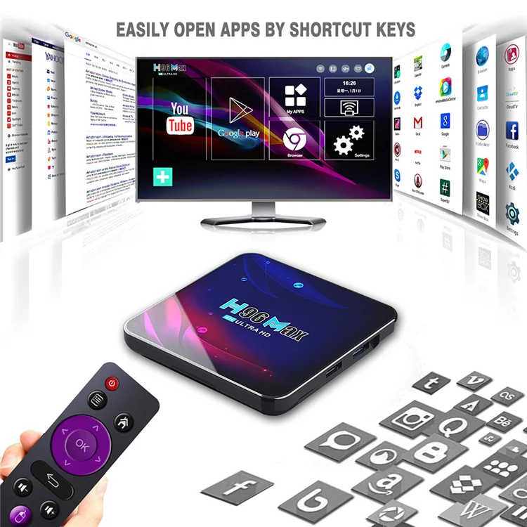 QUNSHI TECH Wholesale Factory Price H96 Max V11 RK3318 Dual Dual Band Wifi 4g 32g 4k Smart TV Android Set Top Box H96max