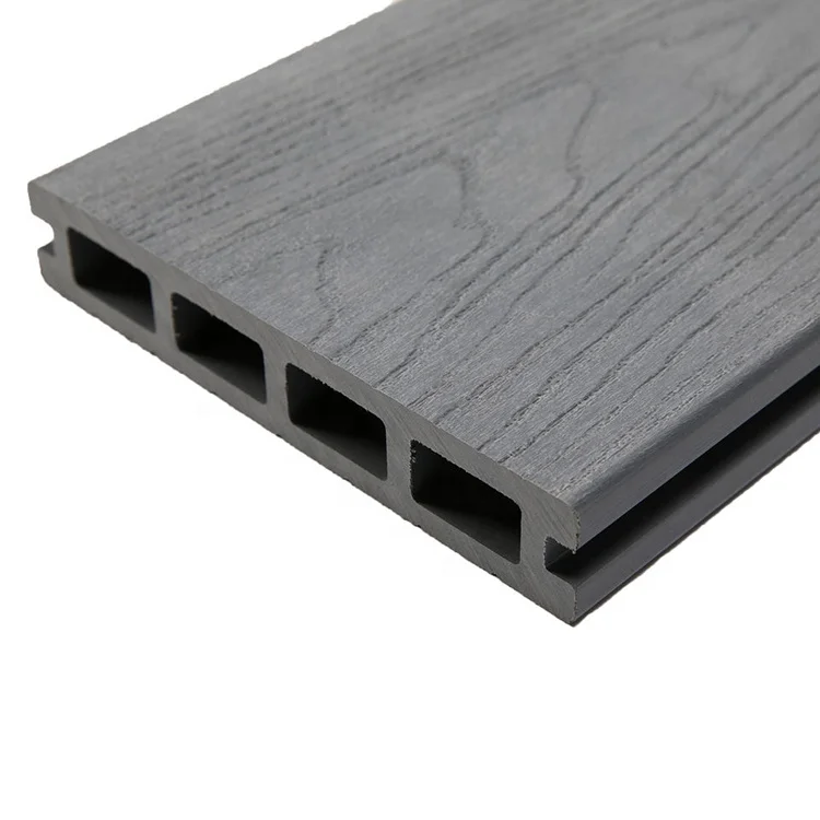 20ft Container 3D Deep Embossing Double Sided Wood Plastic Composite Patio Deck Tiles Flooring