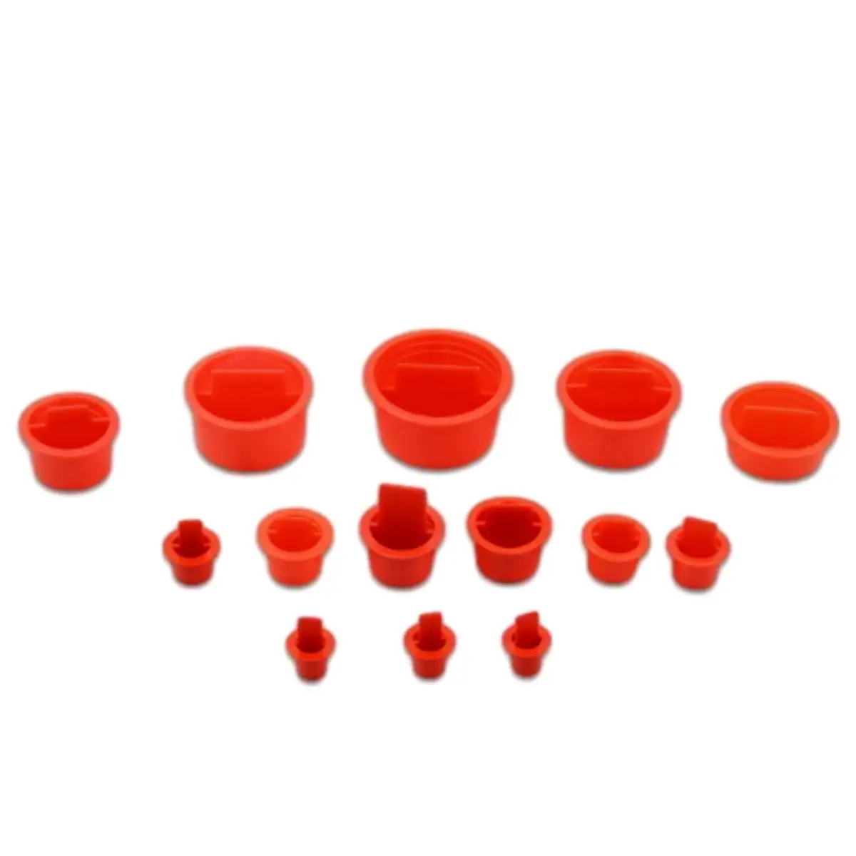 Low OEM/ODM Central Pull Tab Conical Plug Integrated Plug Head Red Low-density Polyethylene Plastic Protective Plugs