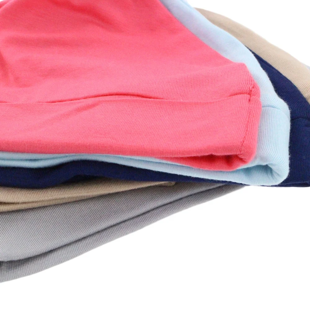 Оптовая продажа на заказ, простые цветные бамбуковые тканевые шляпы для новорожденных мальчиков