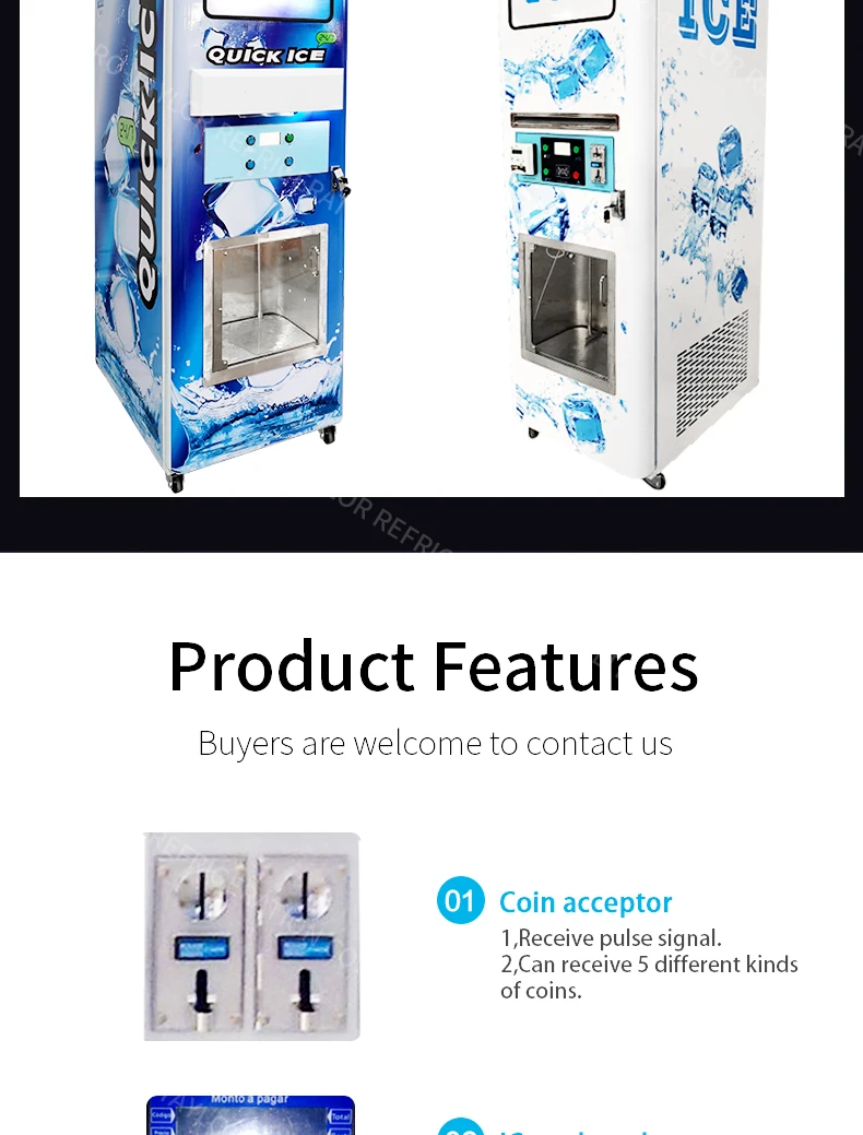 Commercial Bagged Ice Vending Machine Automatic Pure Ice Cube Bagging