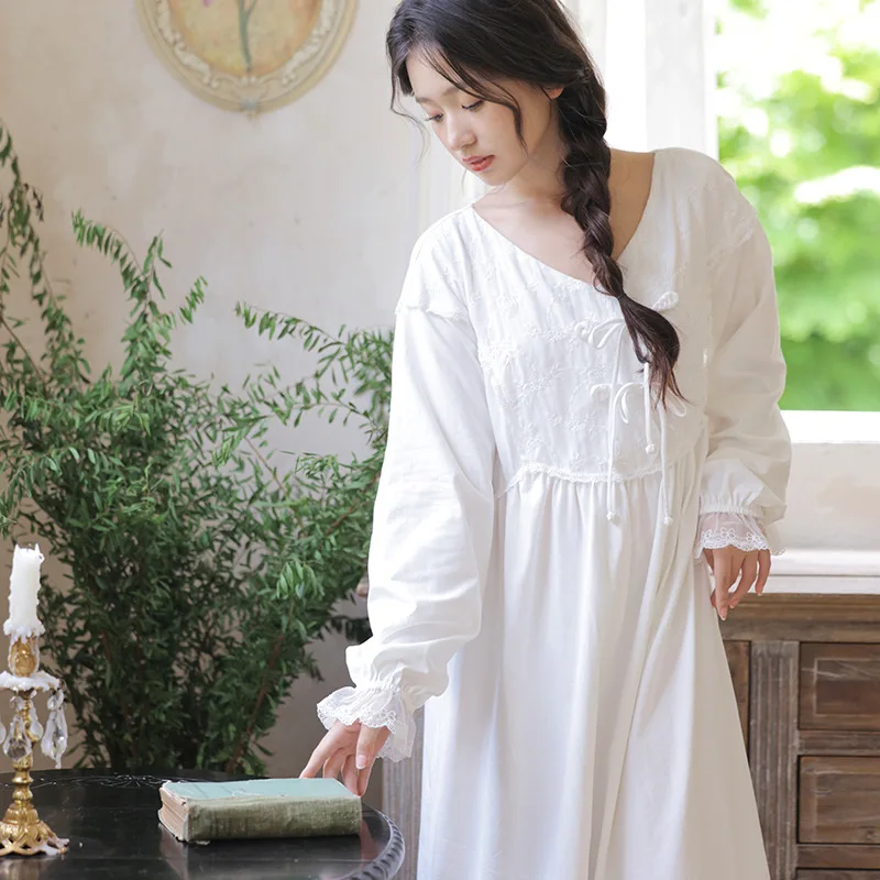 Lace Nightgown Victorian Night Dresses Antique White Nightgown