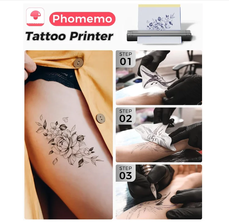 M08F-TATTOO Bluetoothタトゥープリンター Amazon.co.jp: Phomemo M08F タトゥープリンター コピー機