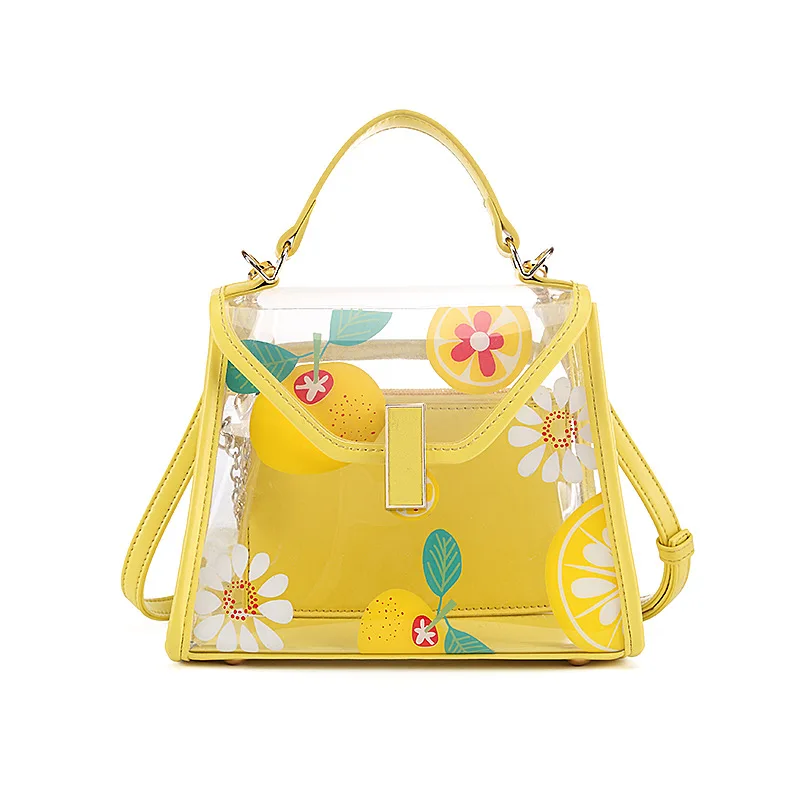 2022 Spring Summer New Design Pink Jelly Clear Bags Women Purse Handbags Ladies Fancy Transparency Crossbody Bags