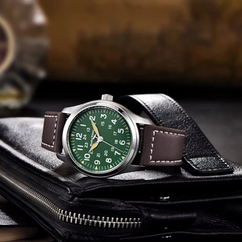 2024 New Rollstimi Fashion Simple Men's Quartz Watch Waterproof Leather Strap Mineral Glass Men's Wrist Watch