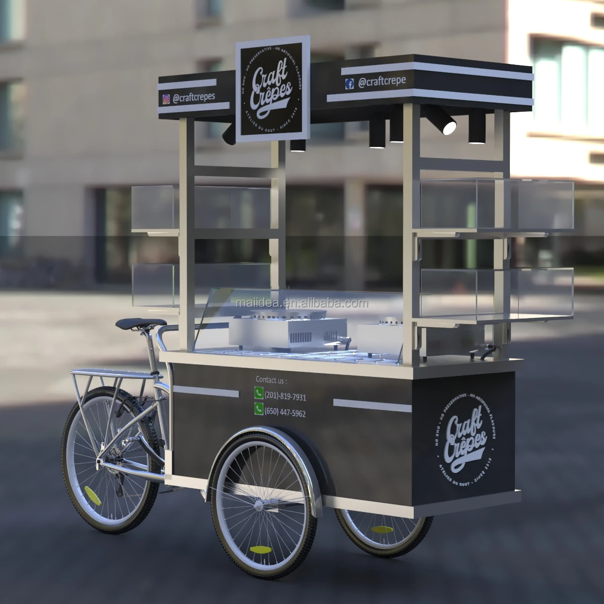 Stainless Steel Pancake Cart Fast Food Cart Retail Food Display Cart ...