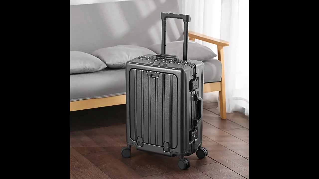 Wholesale Multifunction Pc Aluminum Frame Front Open Luggage With