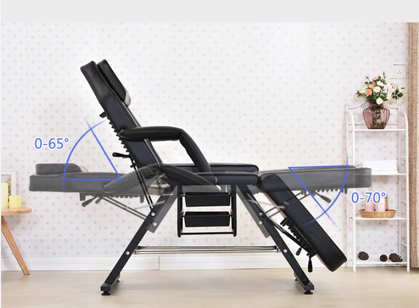 Portable Folding Massage Bed Adjustable Height Manicure Pedicure Beauty