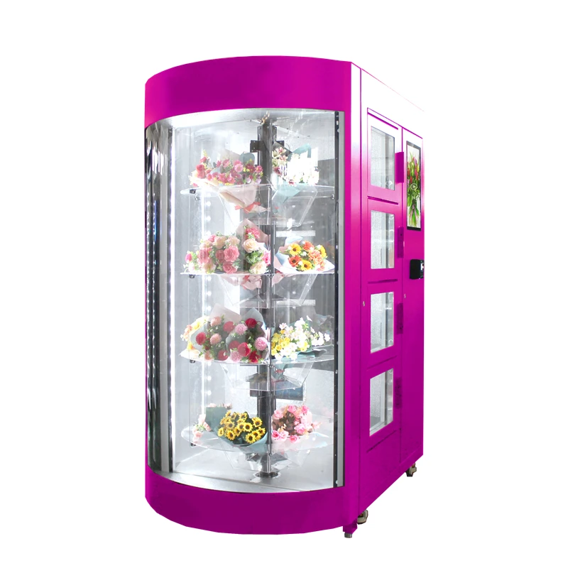 Flowers Vending Machine Gift High-End Automatic Outdoor Flower for Selling Bouquets With Transparent Shelf Display Large Window