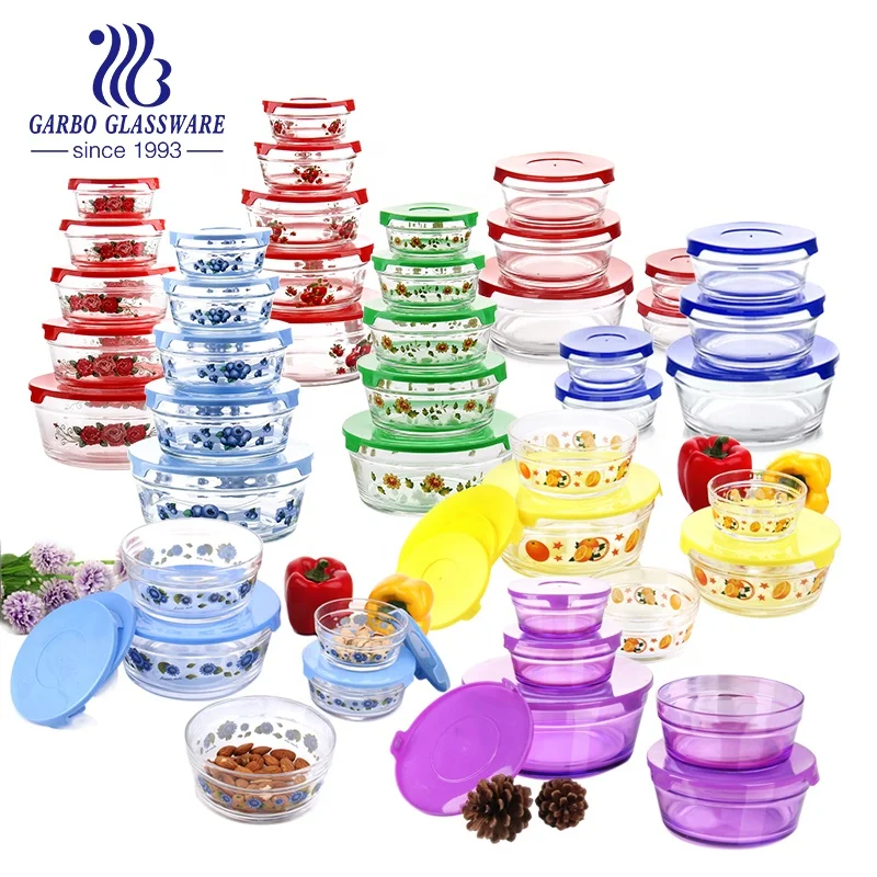 Hot Sale 5PCS 5oz/8oz/12oz/19oz/32oz Glass Salad Food Bowls Set with  Colorful Plastic Lid - China 5PCS Glass Bowls Set and Glass Bowls Set price