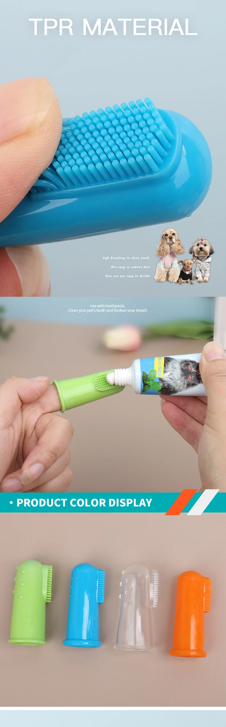 Pet Toothbrush For Dog Teeth Cleaning Dog Finger Brush Toothbrush Dog