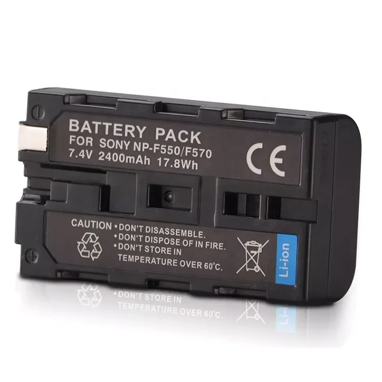 Kit Blumax 2 Batterie NP-F750 4000mAh + Caricatore Slim Dual Per Sony E Luci LED - 5