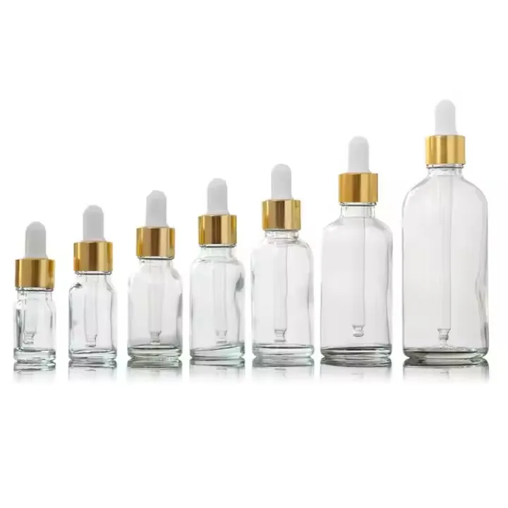 5ml 10ml 15ml 30ml 50ml 100ml Clair Vitre Vide Essentielle Flacon Verre Compte Goutte Bouteille