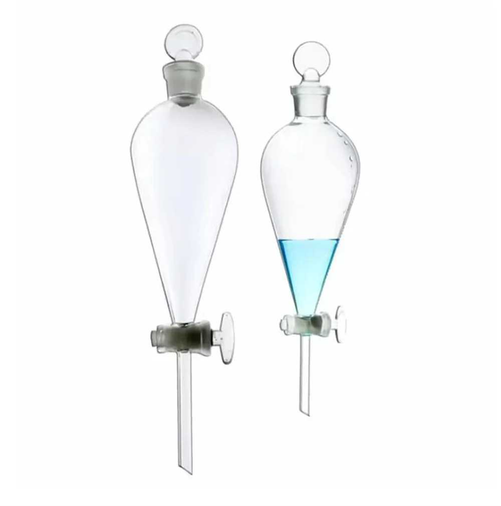 Liquan Laboratory glassware Pear Spherical Shape Borosilicate Glass Separatory Funnel Industrial