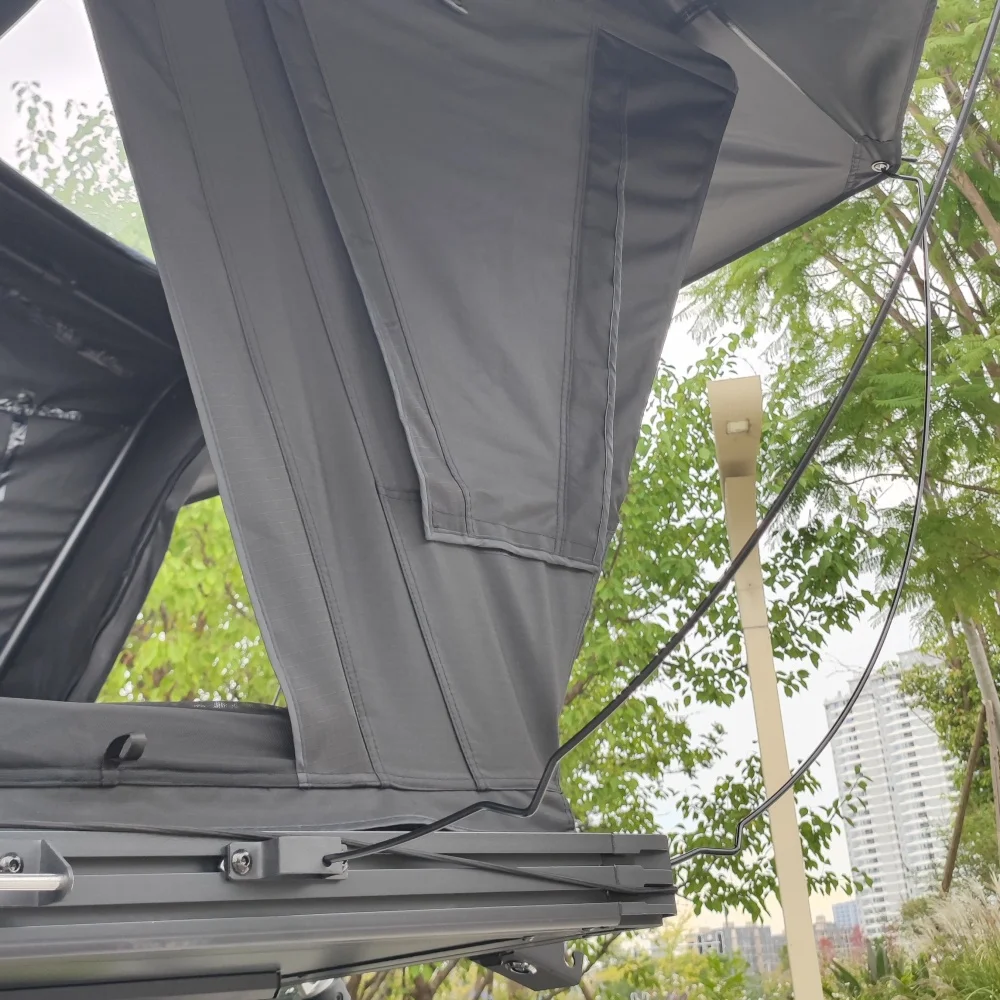 2025 Hydraulic Stainless Steel Rod Aluminum Hard Shell Roof Top Tent for 2-3 Person with 320g Polyester Cotton and Waterproof >3000 mm