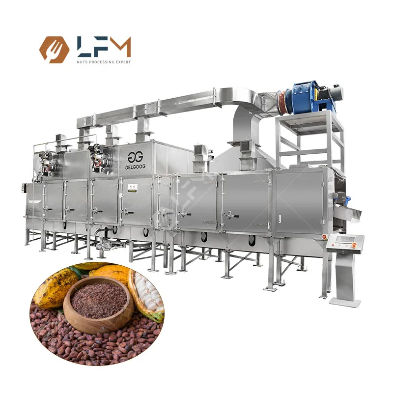 Uso de gas Horno tostador de granos de cacao industrial Tostadora Máquina  tostadora de cacao 1000 kg/h