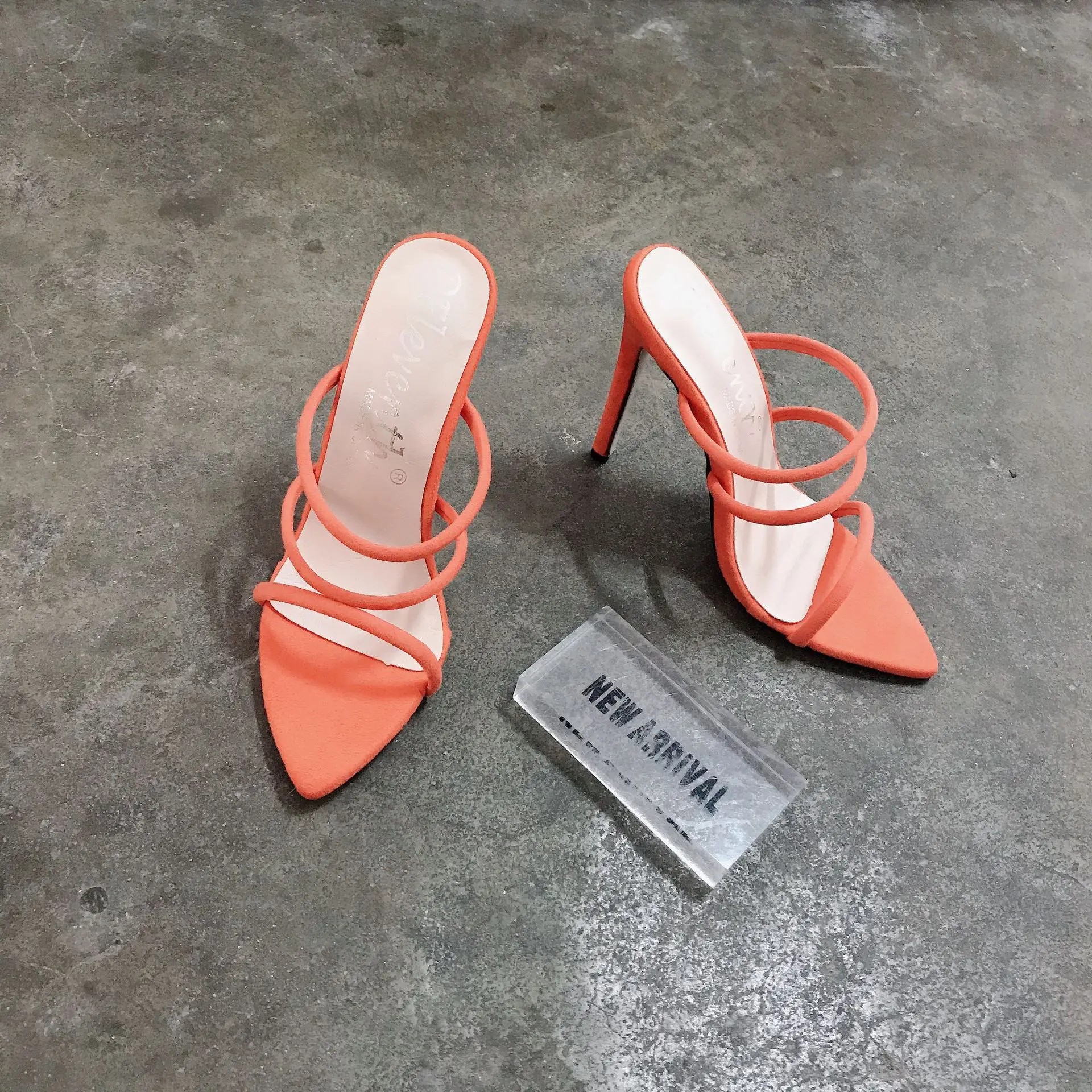 CSS499 Elastic Straps New Arrival Thin High Heel Women slippers Dress Shoes for Ladies