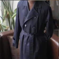 2024 Men's Custom Long Trench Coat With Turn-down Collar Anti-shrink Worsted Fabric Solid Pattern Safari Jacket New Designs Men - Image 4