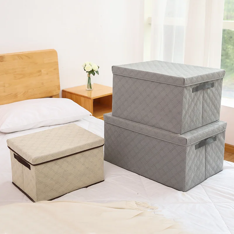 Foldable Clothes Organization Non Woven Blanket Quilting Storage Boxes for Bedding