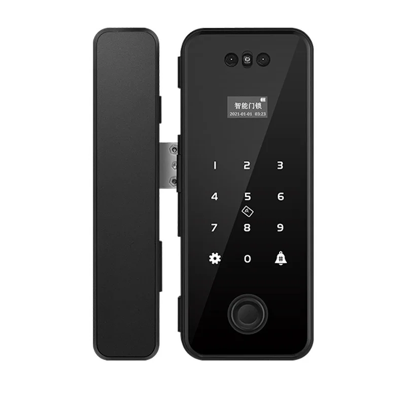Easy Installation Unlock by Fingerprint Face Recognition Password Remote Phone Glass Deadbolt Door Tuya Smart Lock