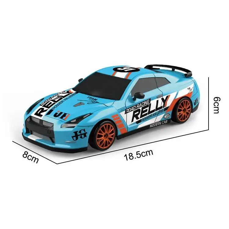 1/24 2.4G 4Ch Remote Control Toy Race Car 4WD Wheel Drift RC Vehicle with USB Cable Charger