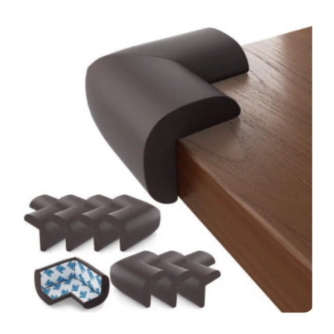White Rubber Glass Table sharp Edge Corner Angle Guard Protectors for Baby