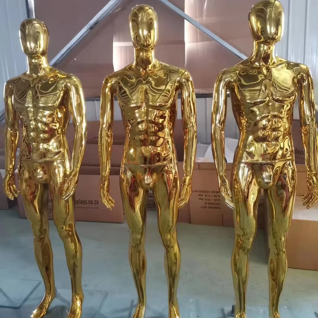 Chrome Gold Silver Color Full Body Male Manikin Plastic Sex Dolls Mannequin for Men Clothing Display Chrome Gold Silver Color Full Body Male Manikin Plastic Sex Dolls Mannequin for Men Clothing Display