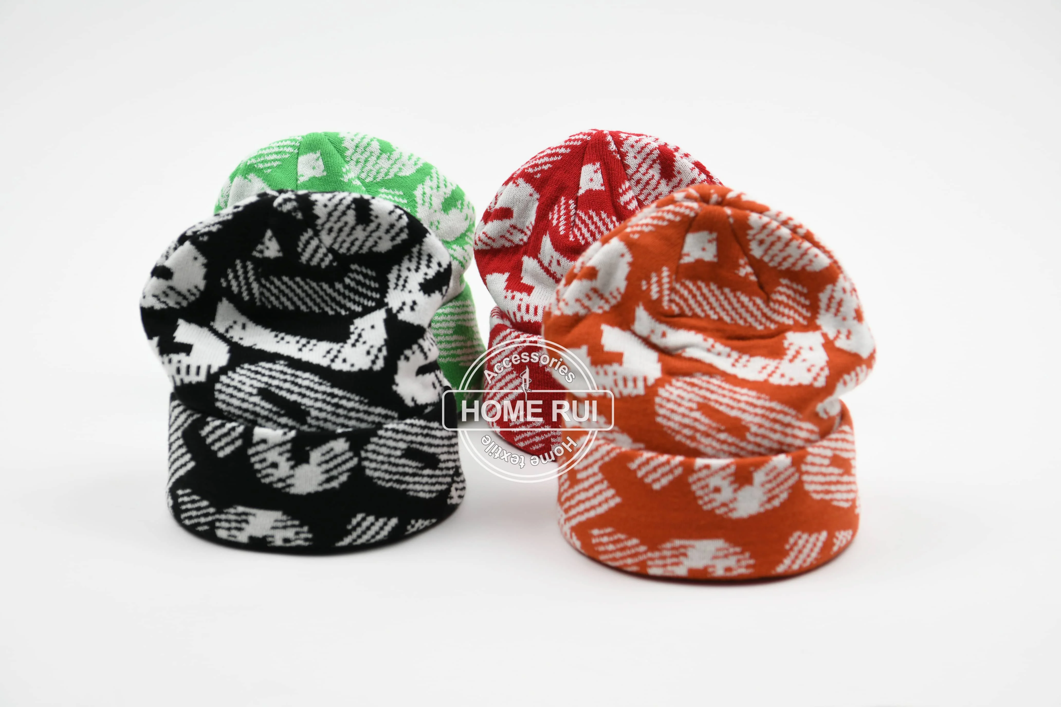 Beanie Hats Custom Logo Manufacturer Jacquard Y2k Winter Knitted Warm