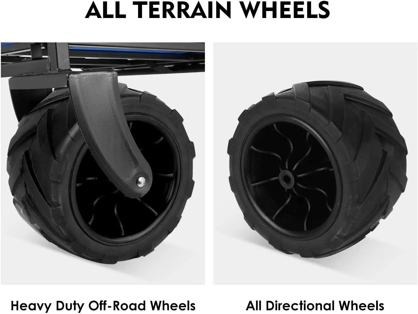 Woqi All Terrain Utility Folding Lightweight Beach Wagon With 4 Wheels