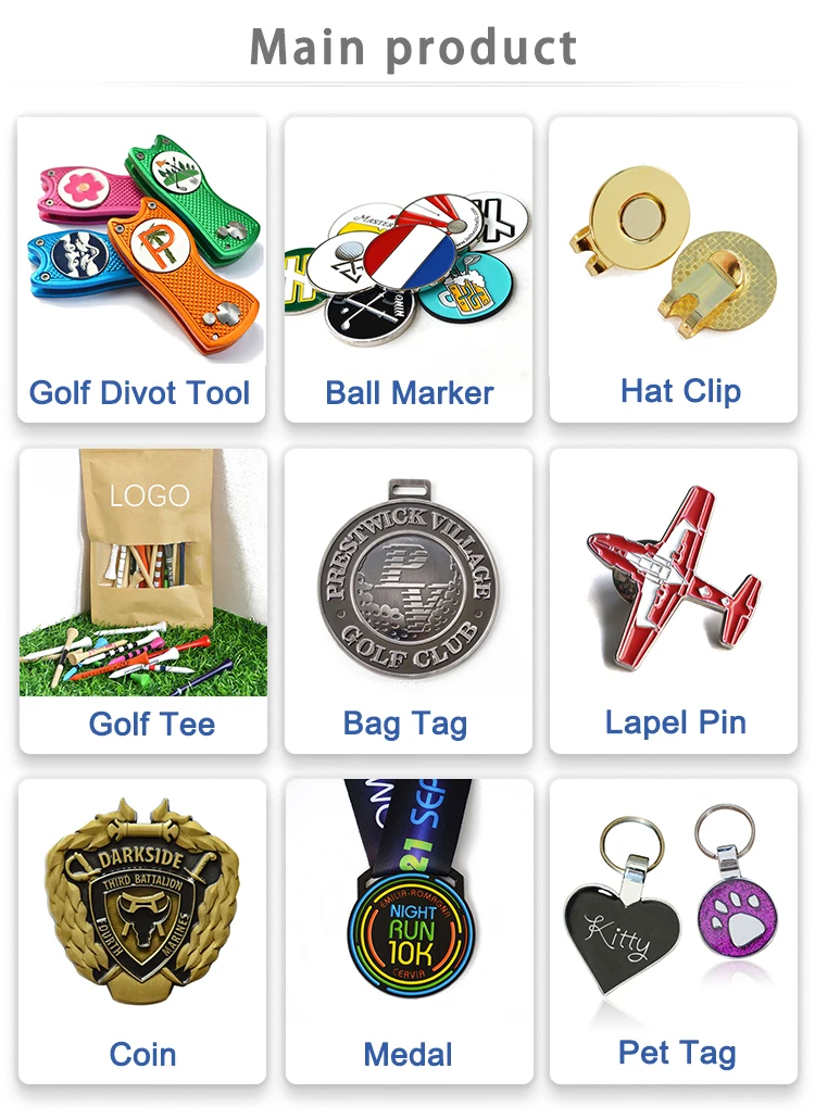 Custom Various Design Ball Markers Golf Accessory With Your Own Logo