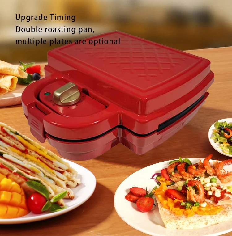 2023 New High Quality Factory Direct Sale Sandwich Maker Electric Grill Microwave Non Electric Red Sandwich Maker
