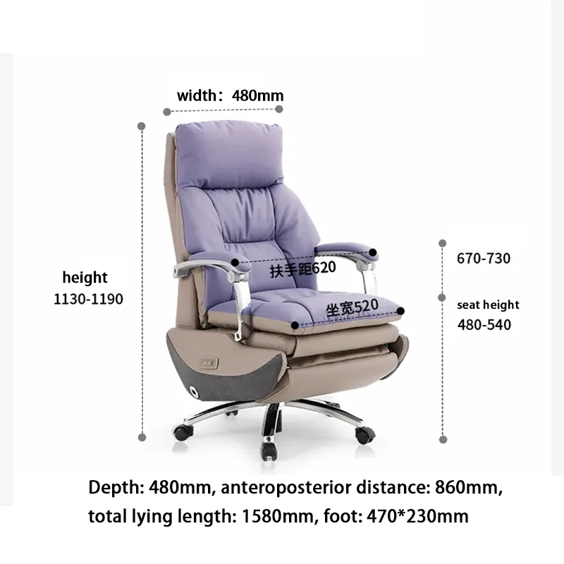 Wholesale Luxury Genuine Leather Electric Adjustable Office Chair