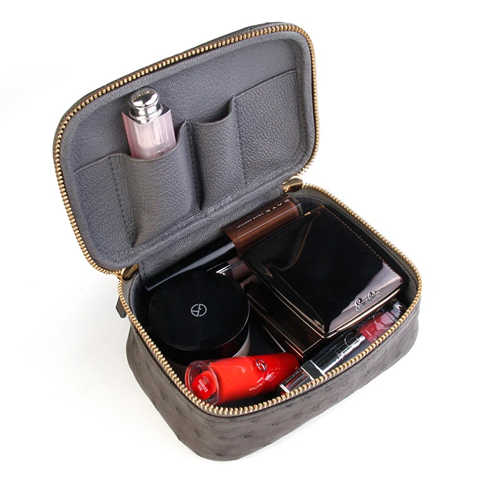 Factory Custom Handbags Large Capacity Genuine Ostrich Leather Travel Bag Toiletry Bag