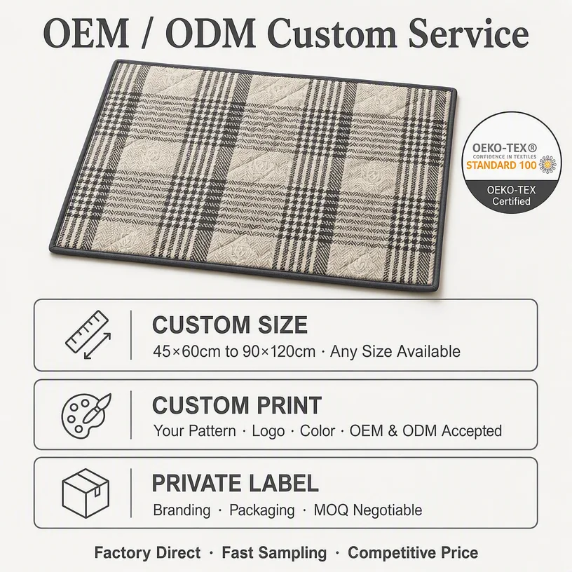 Washable Plaid Print Quilted Pet Mat — Product details 9