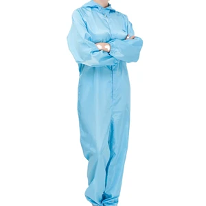 Antistatic Dust-free Washable Polyester High Tenacity Unisex Work Coverall for Electronics Semiconductor Food Cosmetics Lab