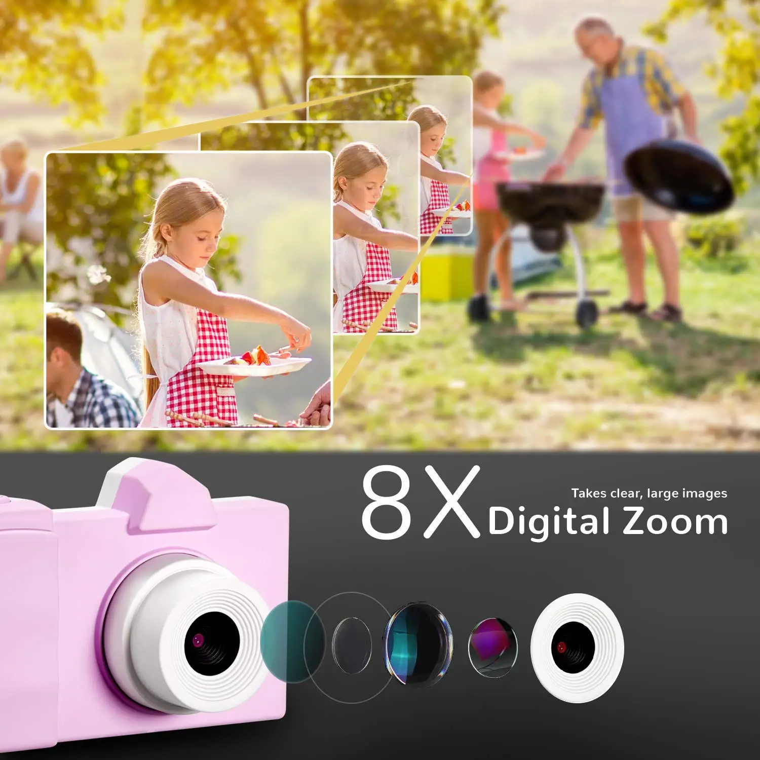 3MP CMOS Kids Camera Toys Gifts for Boys Rechargeable Digital Video Shockproof Camcorder