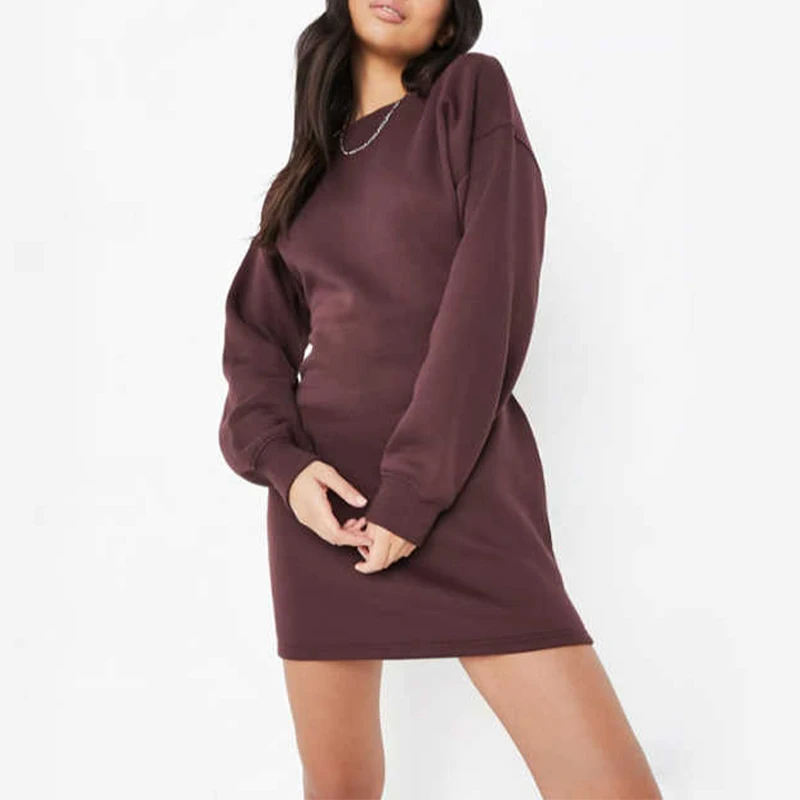 2026 New Arrival Cotton Sweatshirt Dress for Women Custom Causal Long  Sleeve Cut Out Hoodie Dress| Alibaba.com