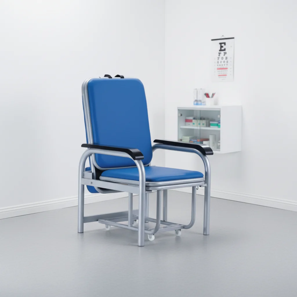 Durable Metal Foldable Nursing Chair for Hospitals Infusion Chair for Medical Attendants & Patients Comfortable Bed for Patients 4