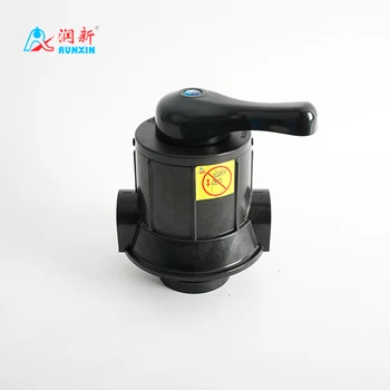 Runxin F56F2 1'' Black Ceramic Manual Water Filter Valve with Plastic Handle Customizable Control Structure for OEM Filters