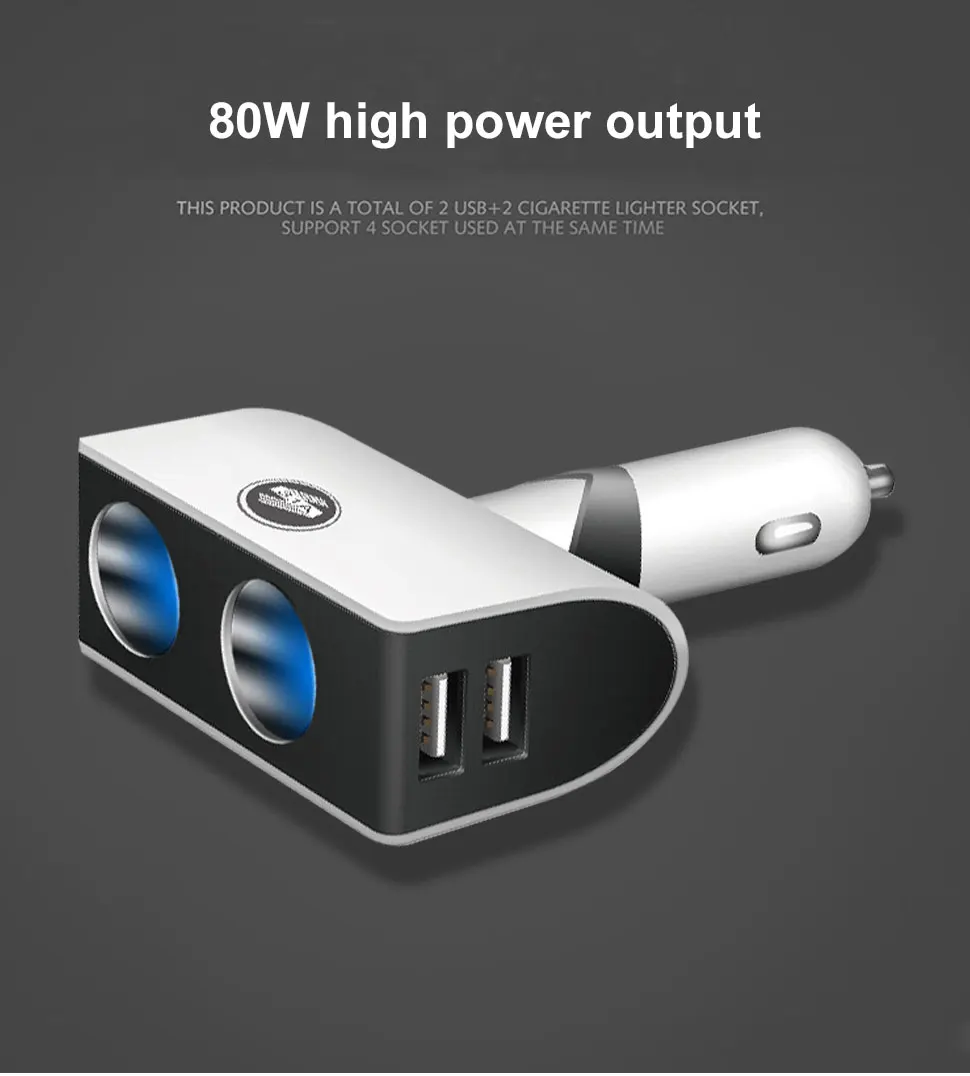 Power Charger Car Cigarette Lighter Charger DC 12V 24V Mini Dual USB Car charger