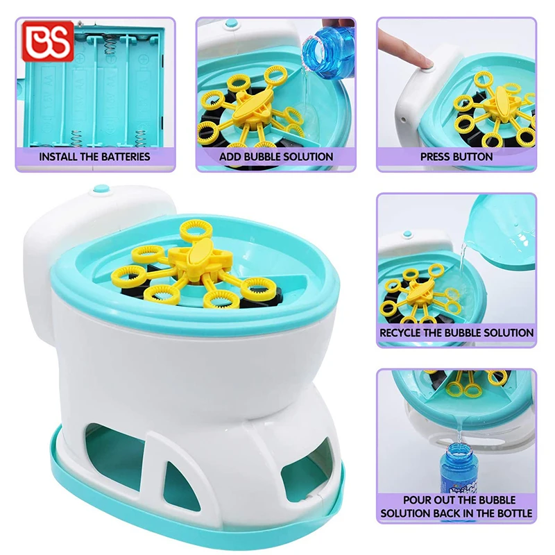 Игрушка BS для детей от 3 до 10 лет полностью автоматическая машина из пузырчатой пленки игрушек пластиковая нагнетатель Burbujas бластер туалет с батареей в