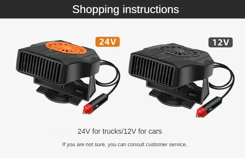 Car Fan Heater 12v/24v Auto Heater 12v Auto Windshield Defroster Mini