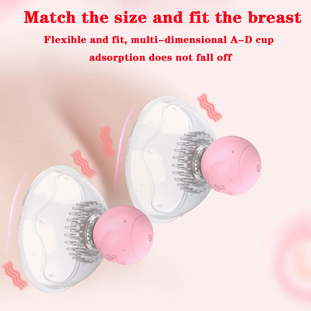 Free Custom Box - Nipple Suckers Rotating Breast Stimulation Pump Bra Massager Suction Cup Famale Masturbador Vibrator Sex Toys