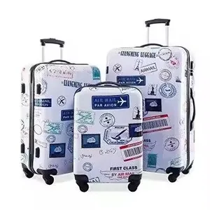 Manufacturer's Direct Operated Luggage Travel Bags Suitcases Graffiti Hard and Durable Business Wheeled Travel Suitcases
