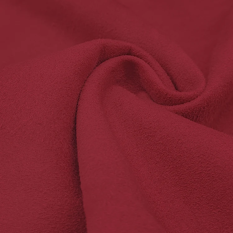 Hot Selling Solid Italy Knitted Suede Fabric, 92 Polyester 8 Spandex Material Scuba Suede Fabric for Shirt/ supplier